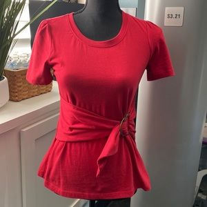 Maeve by Anthropology side belted t-shirt top, VGUC, size XS